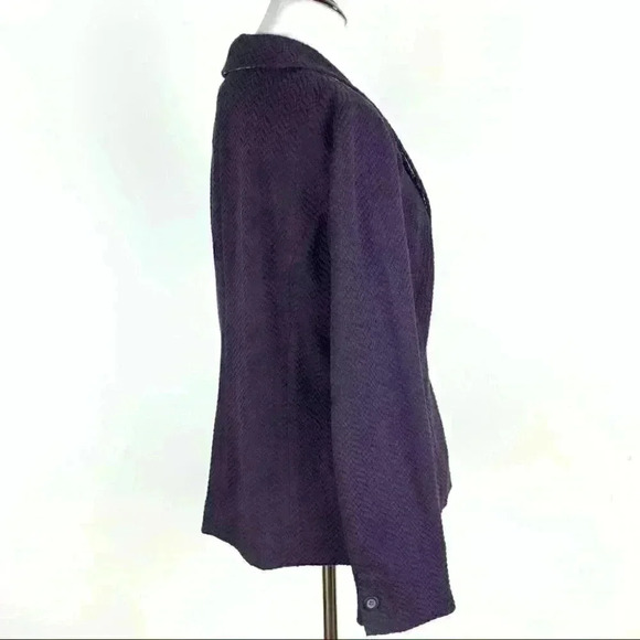 Coldwater creek Womens blazer size 12 purple one button knit shawl neck jacket - Picture 3 of 11